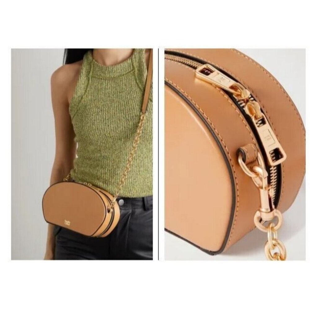 SEE BY CHLOE smooth leather shell chain strap crossbody - Beige / Tan